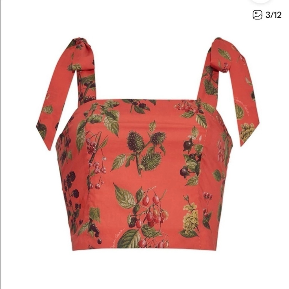 Cara Cara Coral Botanical Marge Midi Skirt and Helena Top - Picture 2 of 7